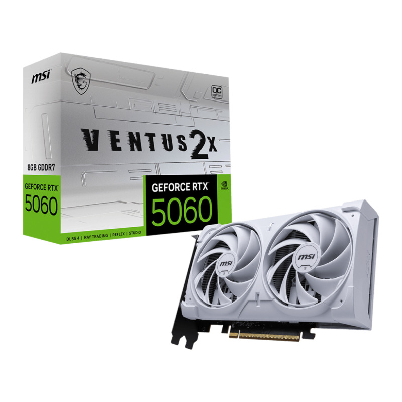 GPU MSI GEFORCE RTX 5060 8G VENTUS 2X OC WHITE 8GB DDR7